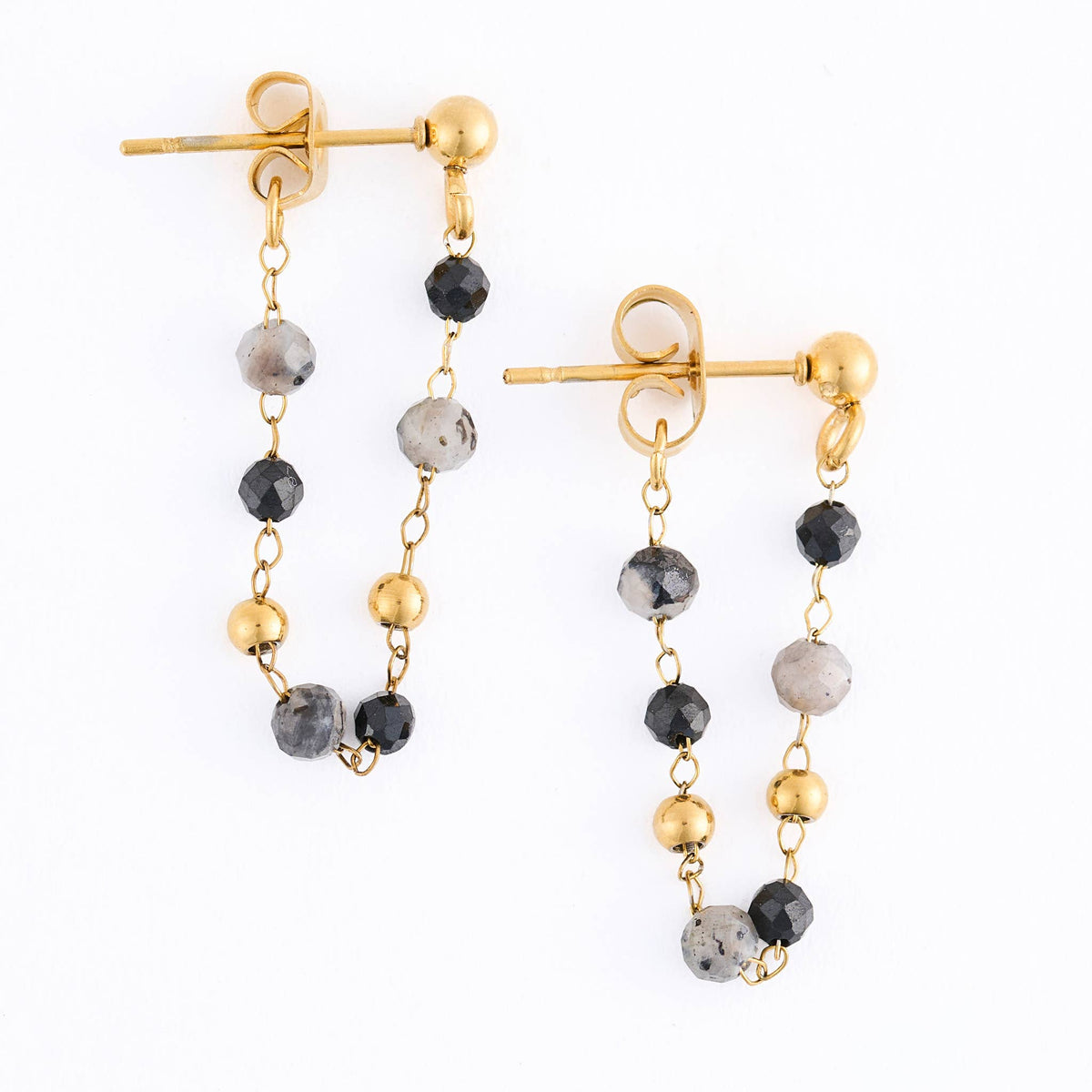 Howard's - Waterproof Earrings Gemstone Beaded Drop Narelle Gold