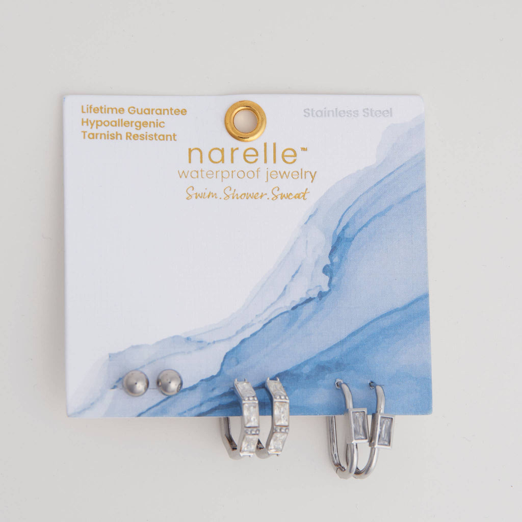 Howard's - Narelle Waterproof Rectangle Hoop Earring Trio