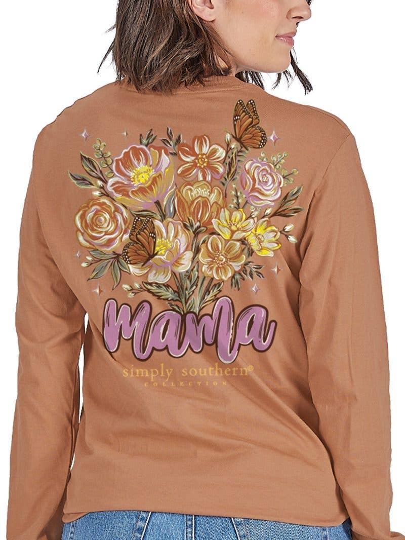 simply southern - Long Sleeve Mama T-Shirt CHSTNT
