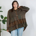 Young Threads - Front-Open Boho Shirt with Quilted Emb & Rayon Tiers