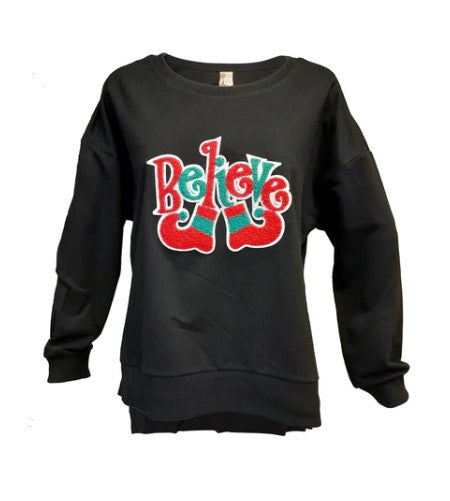 BELIEVE FRENCH TERRY BOXY FLEECE