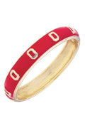 Canvas Style - Ohio State Buckeyes Sculpted Enamel Logo Hinge Bangle in Red