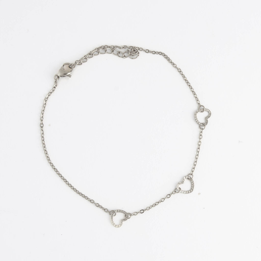 Howard's - Waterproof Anklet Stainless Steel Linked Heart Narelle