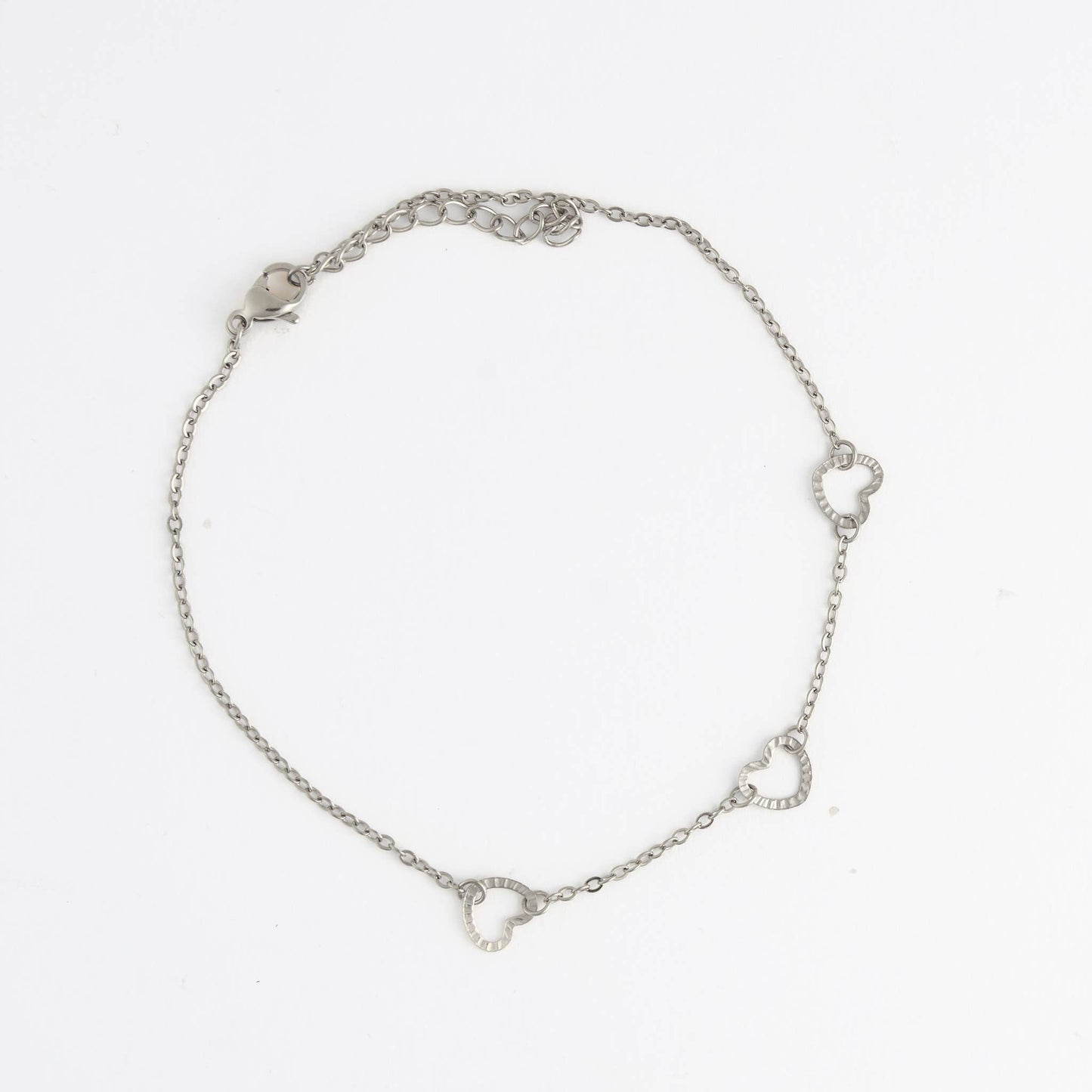 Howard's - Waterproof Anklet Stainless Steel Linked Heart Narelle