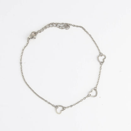 Howard's - Waterproof Anklet Stainless Steel Linked Heart Narelle