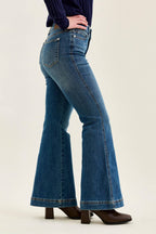 Judy Blue Jeans - HW Petite Flare Tummy Control Double Button WB