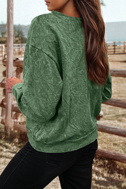 Saved By Grace Embroidery Mineral Wash Loose Sweatshirt