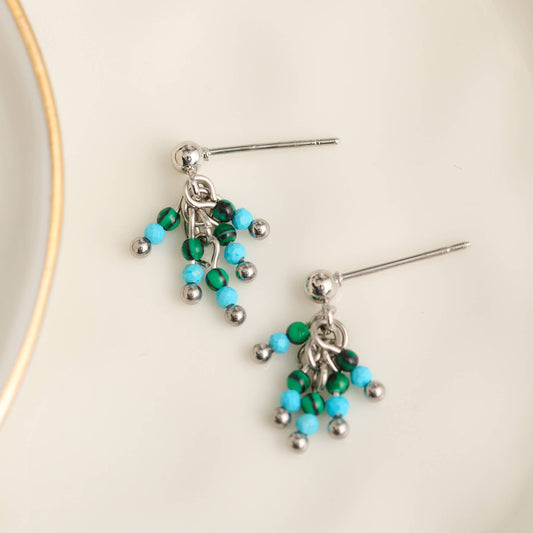 Howard's - Waterproof Earrings Fringe Drop Amazonite Narelle Silver