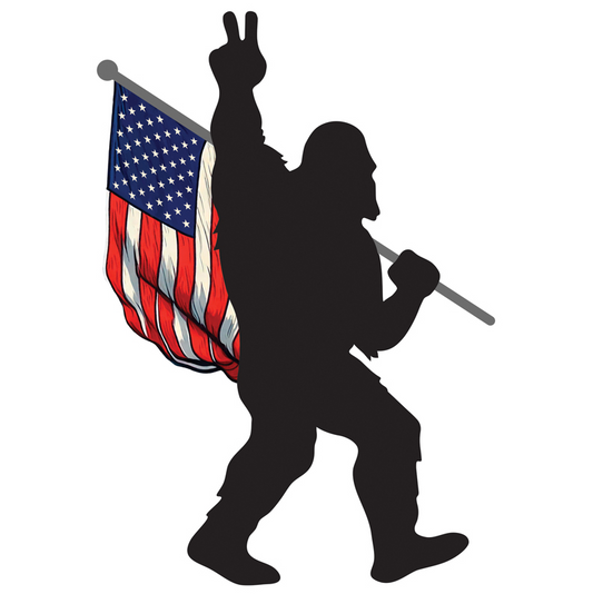 "Patriotic Bigfoot" Magnet