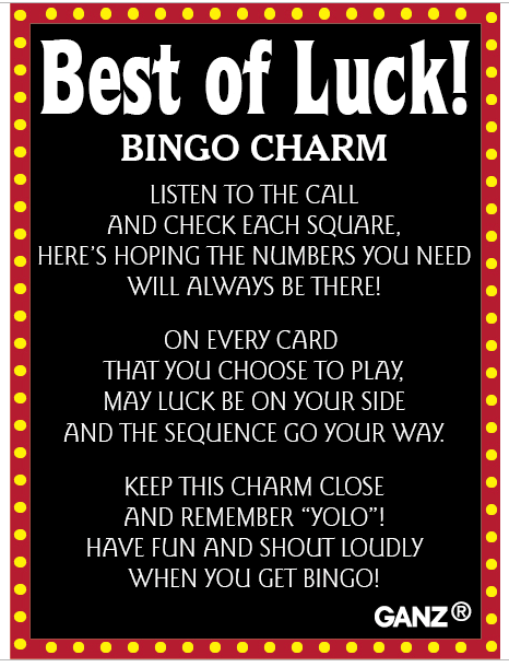 Best of Luck! Bingo Charm