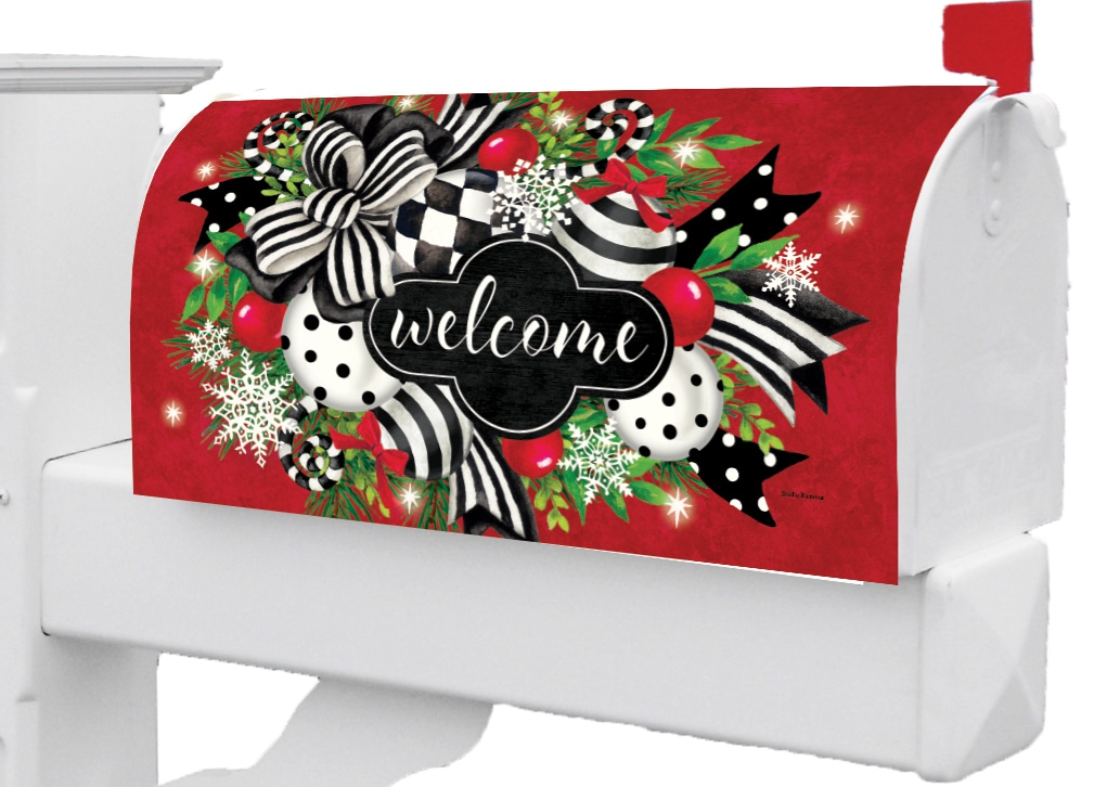 Black & White Swag-Large Mailbox Makeover