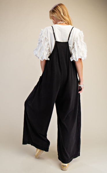 MISSY MINERAL WASHED COTTON SPAN JUMPSUITS