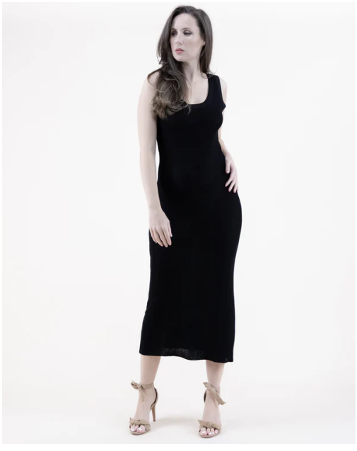 Neutral Sleeveless Dress Small Mesh Stitch Knit Dress