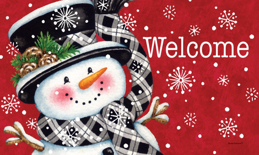 Black and Red Snowman-Floor Mat