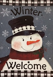 Black & White Snowman Flag