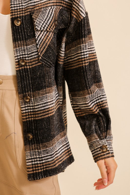Cozy Plaid Button Up Shacket
