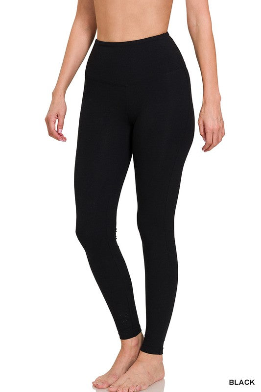PREMIUM COTTON WIDE WAISTBAND FULL LENGTH LEGGINGS