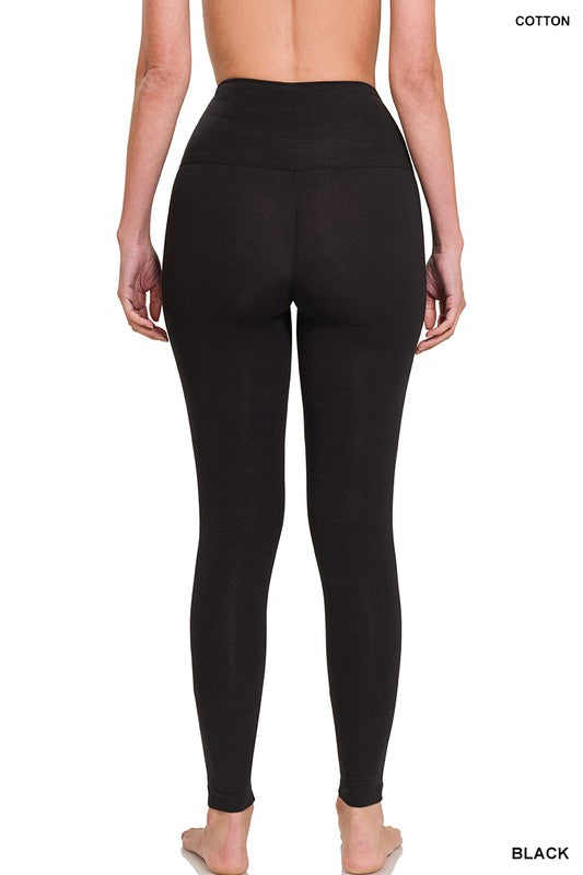 PREMIUM COTTON WIDE WAISTBAND FULL LENGTH LEGGINGS