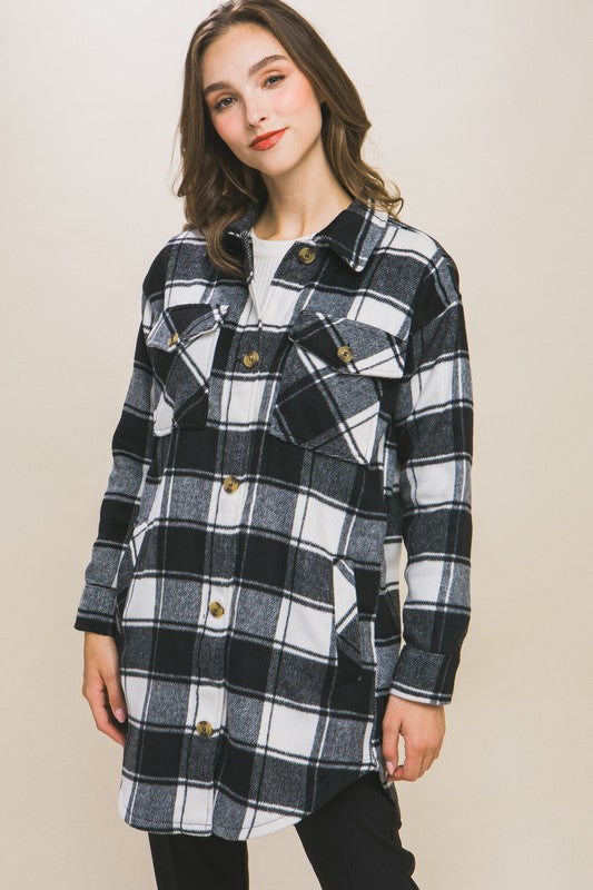 Amanda Oversized Plain Button Up Shacket