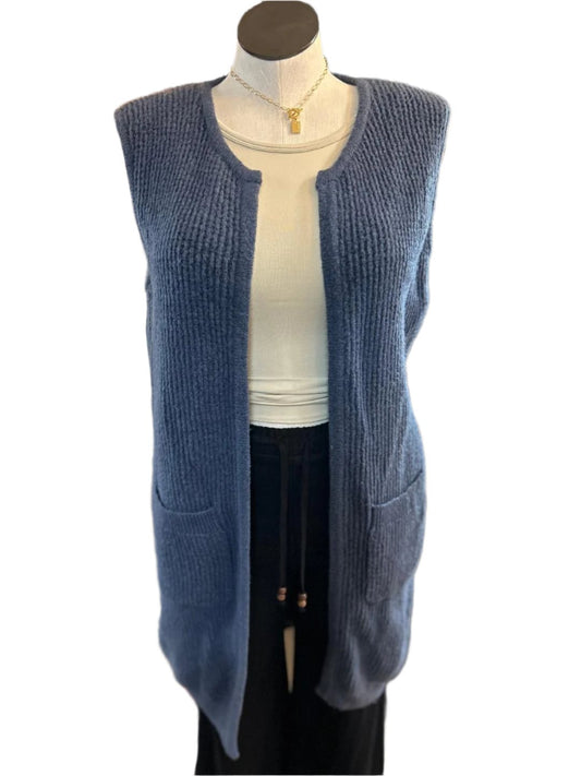 Blue Cardigan Vest
