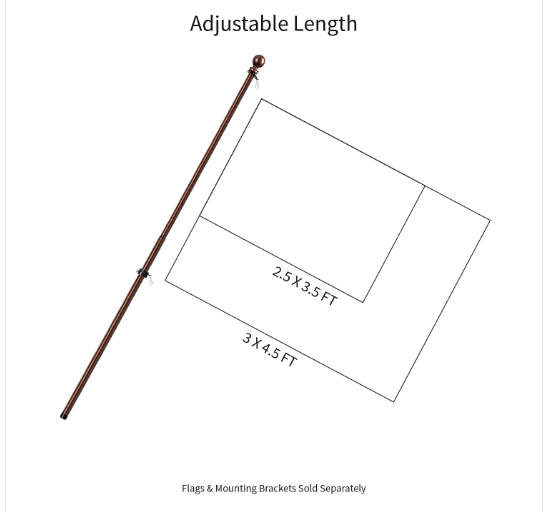 Metal Extendable House Flag Bronze !