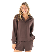 Simply Southern Scalloped Zippered Pullover