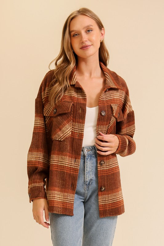 Cozy Plaid Button Up Shacket
