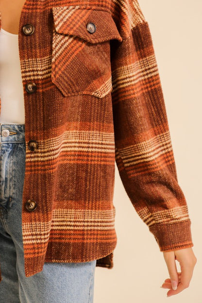 Cozy Plaid Button Up Shacket