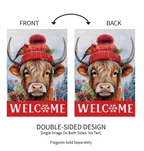 Bundled Up Highland Cow Suede Flag