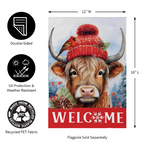 Bundled Up Highland Cow Suede Flag