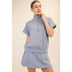 Rae Mode - MODAL SCUBA QUARTER ZIP SHORT SLEEVE TOP