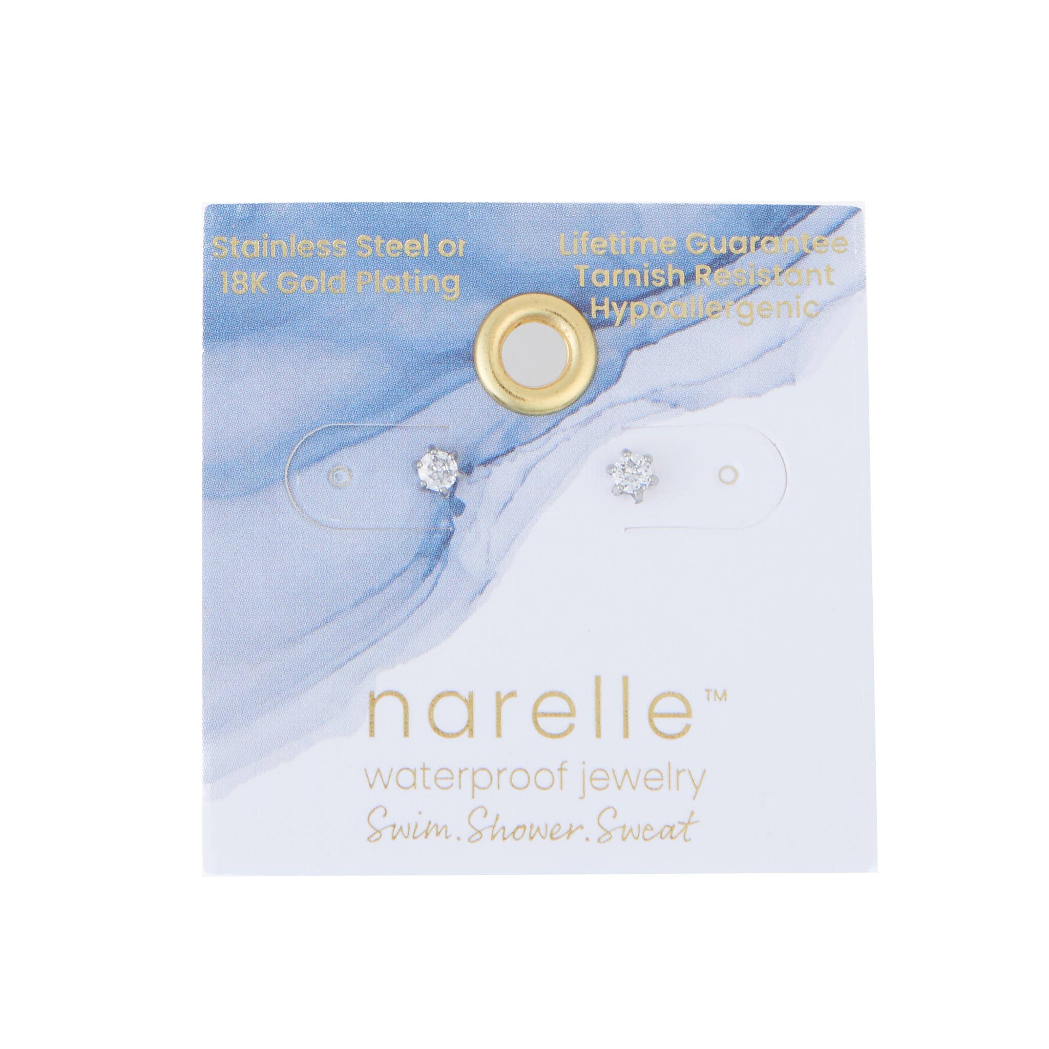 Howard's - Waterproof Earrings 3mm Round Cubic Zirconia Stud Narelle
