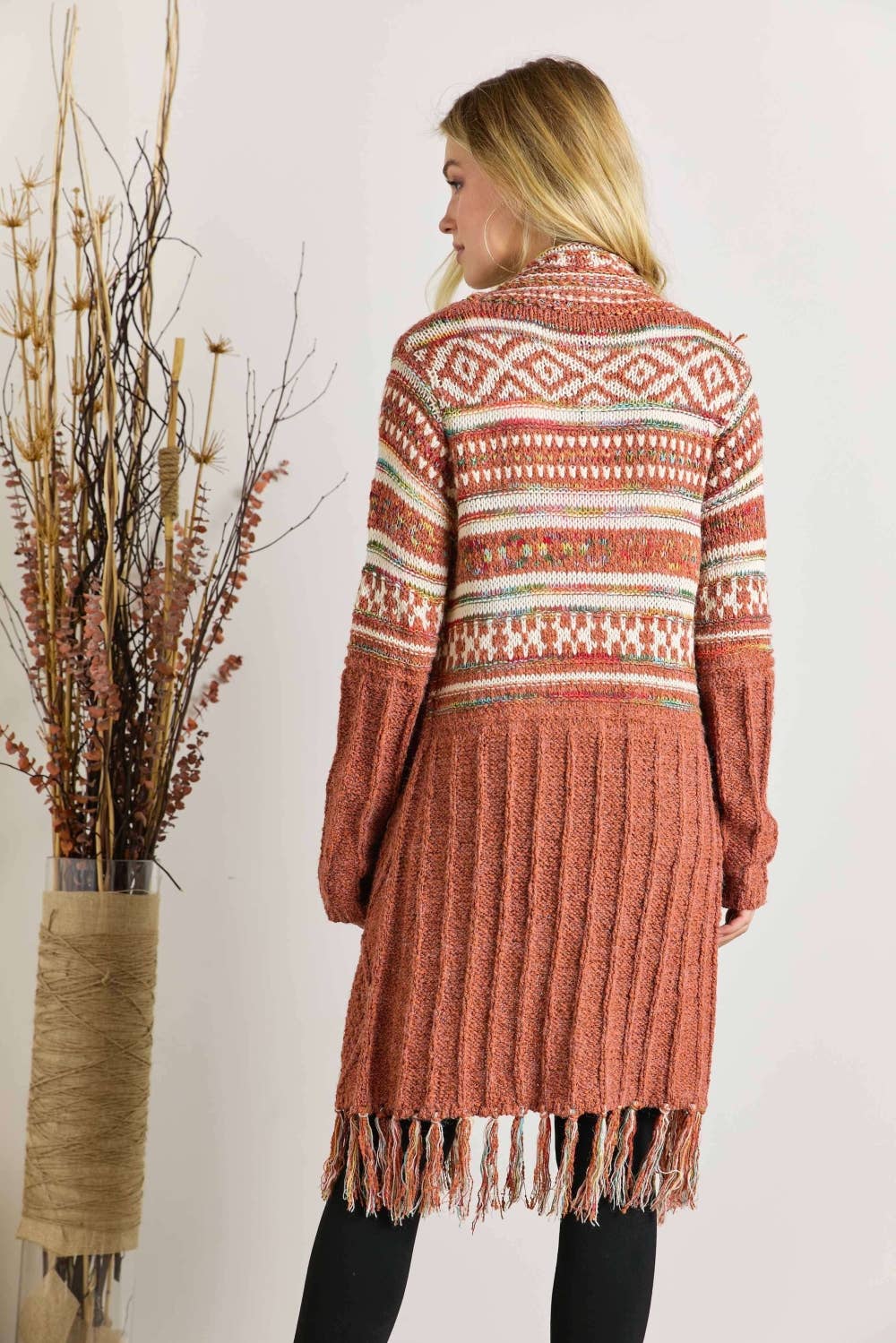 Maya FRINGE HEM AZTEC CARDIGAN