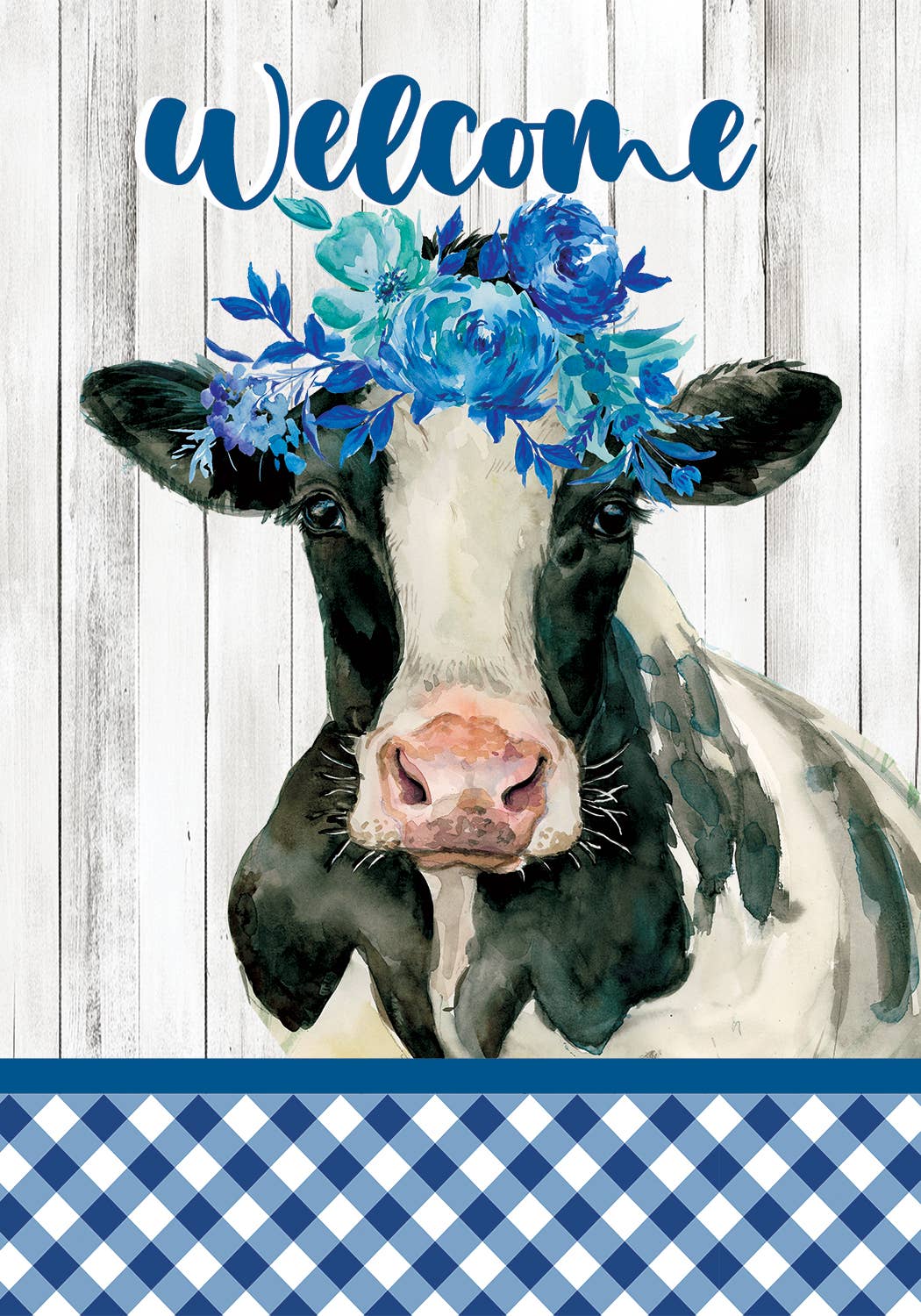 Cow with Flowers-Flag