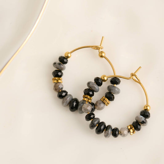 Howard's - Hoop Earrings Gemstone Beaded Waterproof Narelle Gold