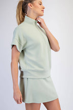 Rae Mode - MODAL SCUBA QUARTER ZIP SHORT SLEEVE TOP