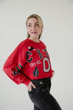 Gameday Social Apparel Co.® - Ohio State Patched Up Cropped Longsleeve