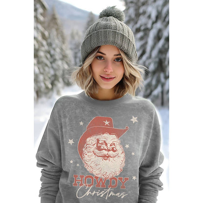 HOWDY CHRISTMAS MINERAL GRAPHIC SWEATWHIRTS