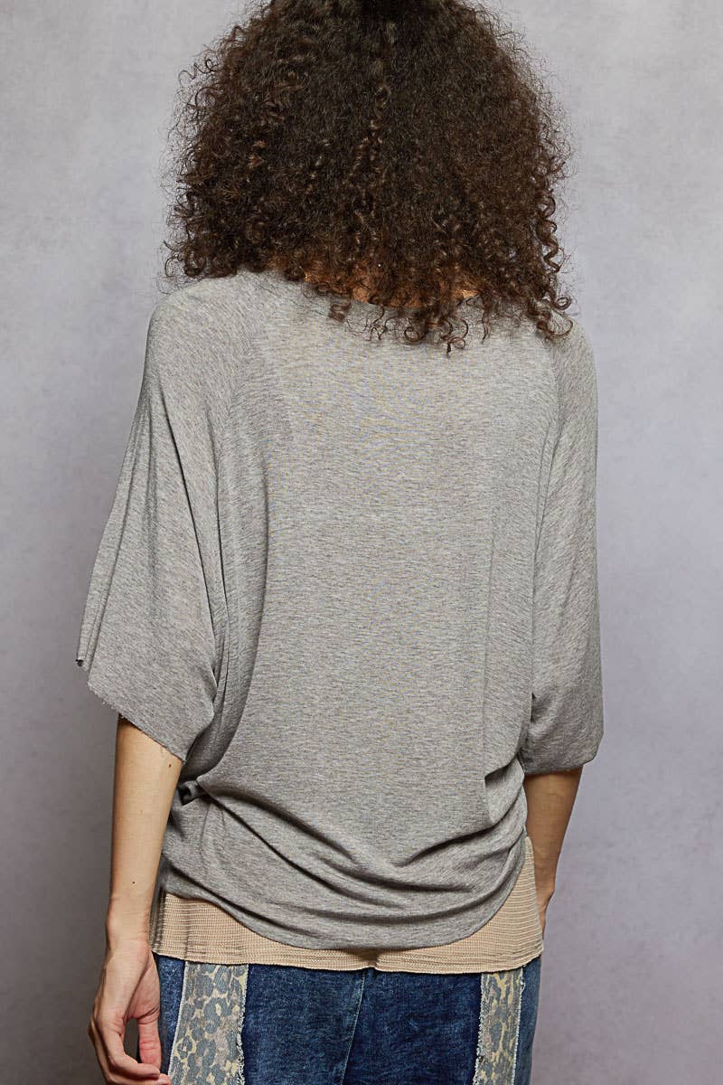 Pol Clothing - Vintage Washed Relaxed Fit Jersey Top Everyday Tee SALE