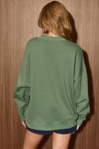 LE LIS - Christmas Tree Embroidered Oversized Sweatshirt