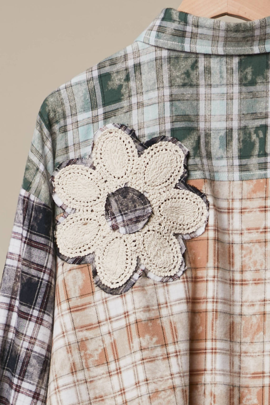 Mello. - Vintage Patchwork Plaid Shirt Jacket