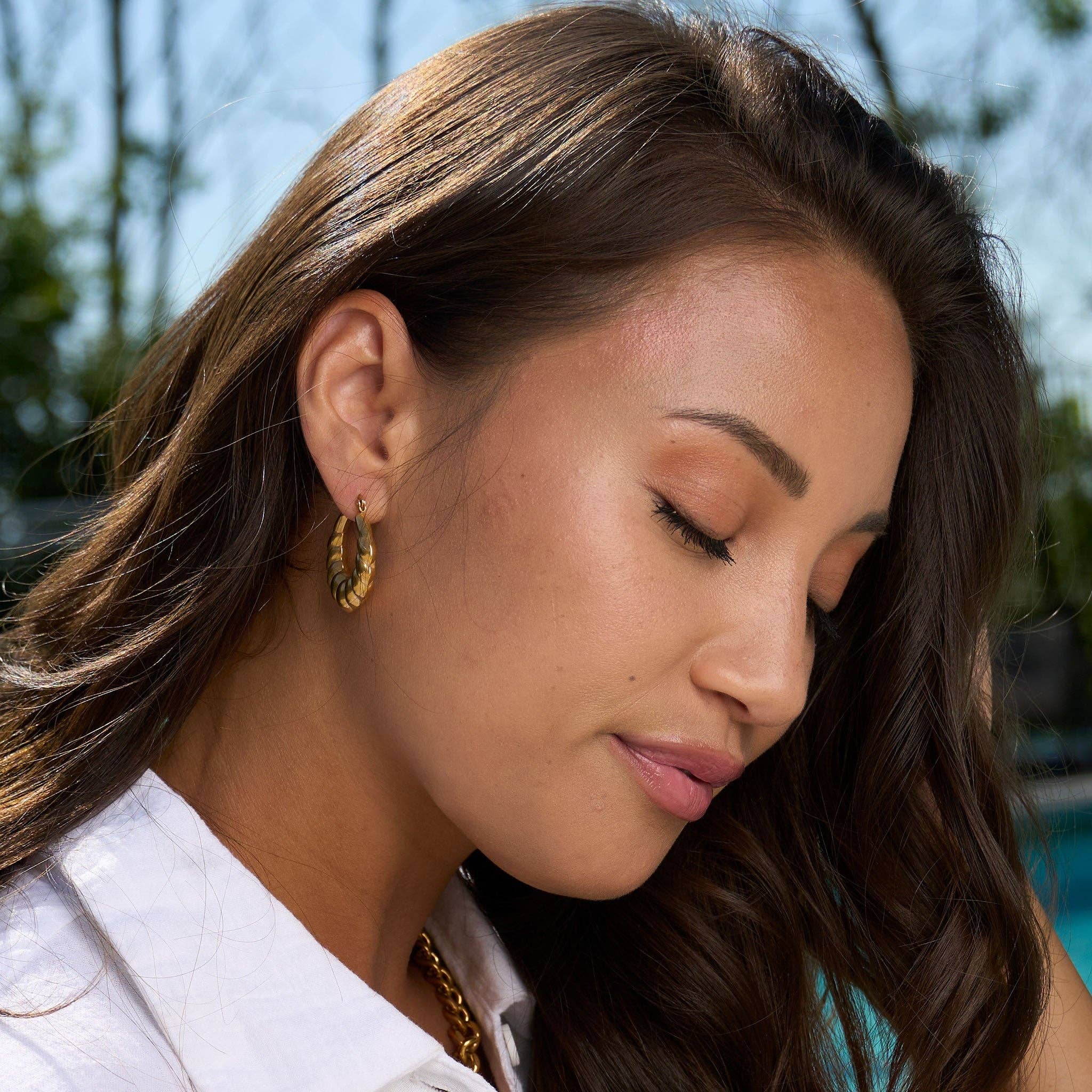 Howard's - Narelle Waterproof Twisted Chunky Hoop Earrings