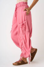 WASHED FRENCH TERRY DROP POCKET BALLOON PANTS