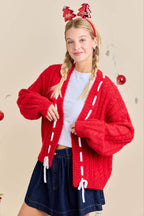 Festive Holiday Cable Knit Cardigan