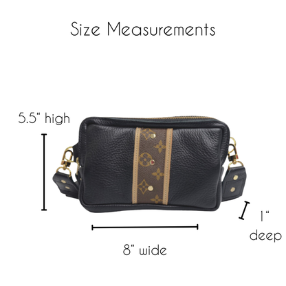 Beaudin - Bella Belt Bag In Black Leather | Upcycled LV