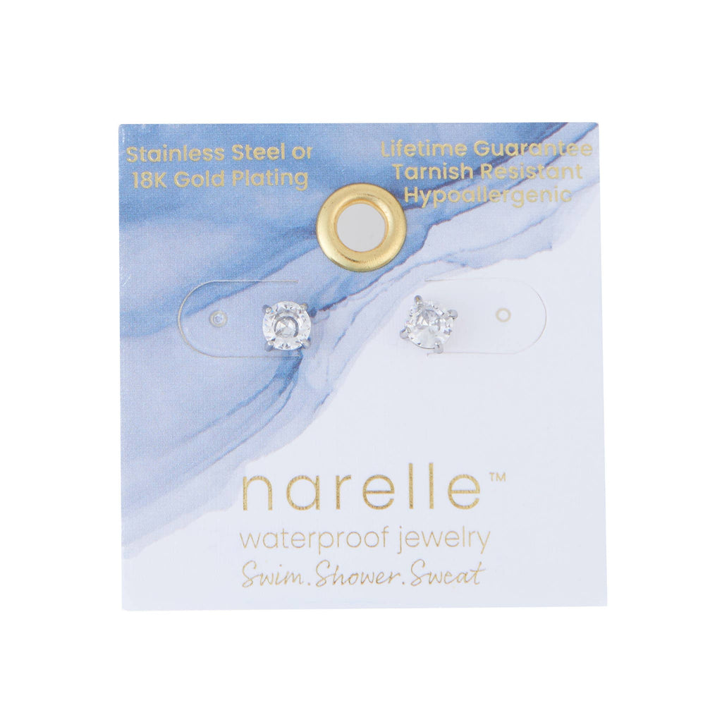 Howard's - Waterproof Earrings 5mm Round Cubic Zirconia Stud Narelle