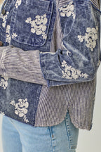 Festive Flower Embroidery Hoodie Jacket