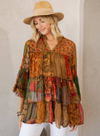 Chic Overdyed Band Collar Jhabla Top (New Color)