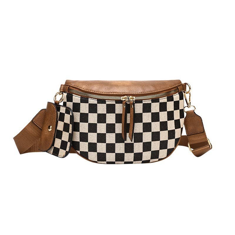 JOSSLYN by wall to wall - CROSSBODY ZIPPER REMOVAL STRAP SLING BUM BAG |