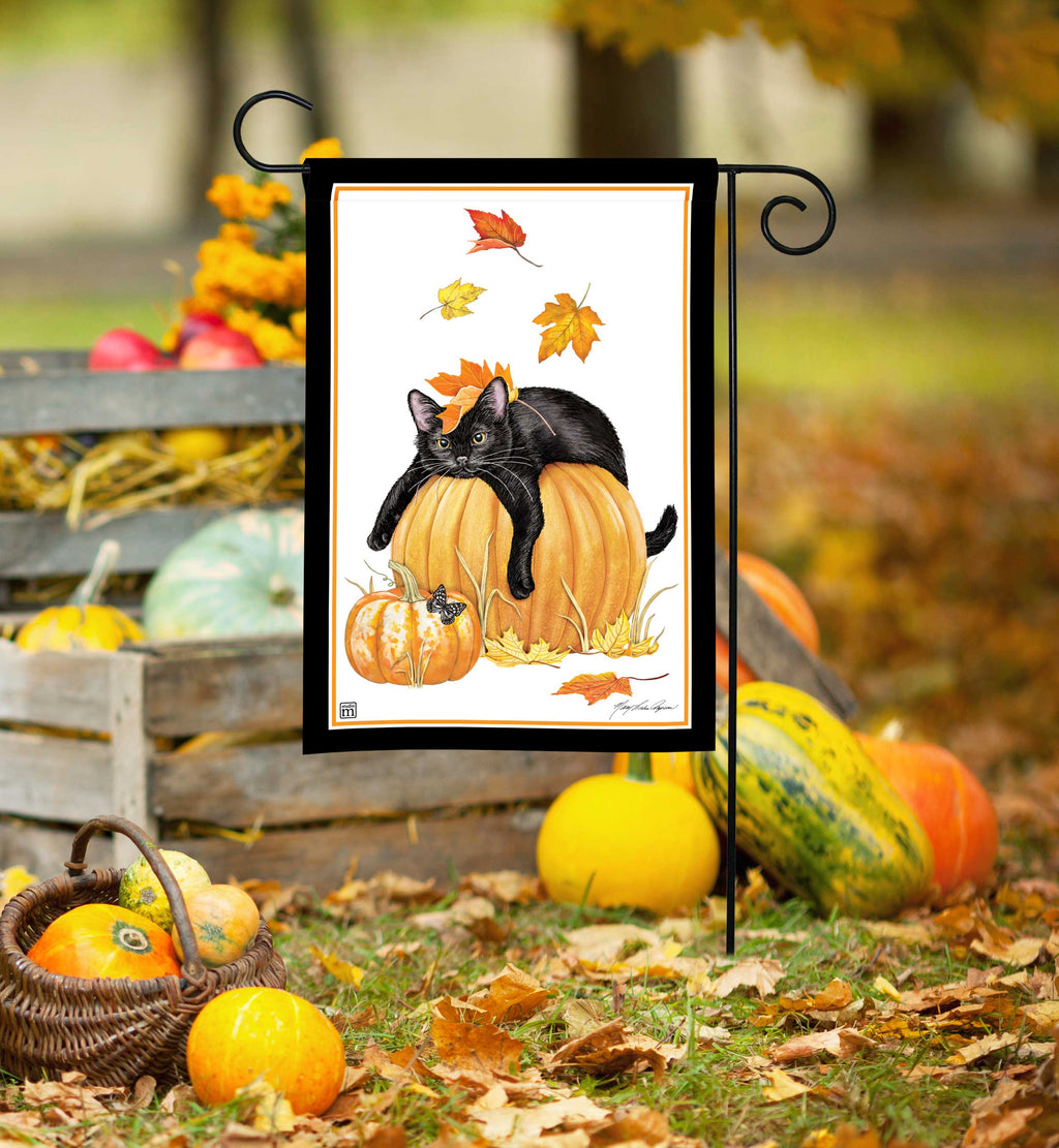 Studio M - Pumpkin Cat Garden Flag